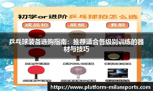 乒乓球装备选购指南:推荐适合各级别训练的器材与技巧