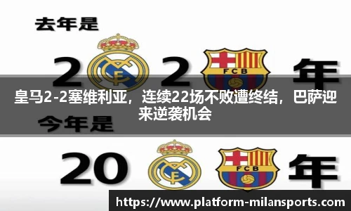 皇马2-2塞维利亚,连续22场不败遭终结,巴萨迎来逆袭机会